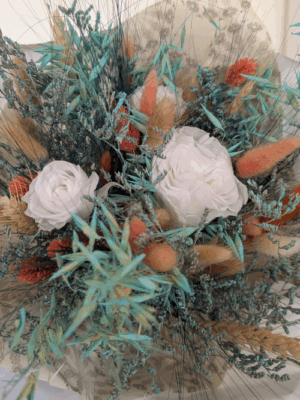Bouquet fleurs séchées Bleu Azur