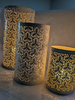 Photophore blanc déco